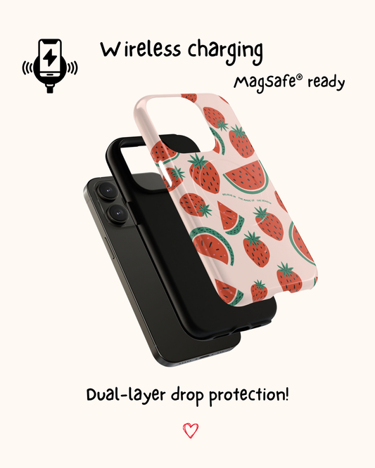 Retro Strawberry Illustrated iPhone Case 🍓