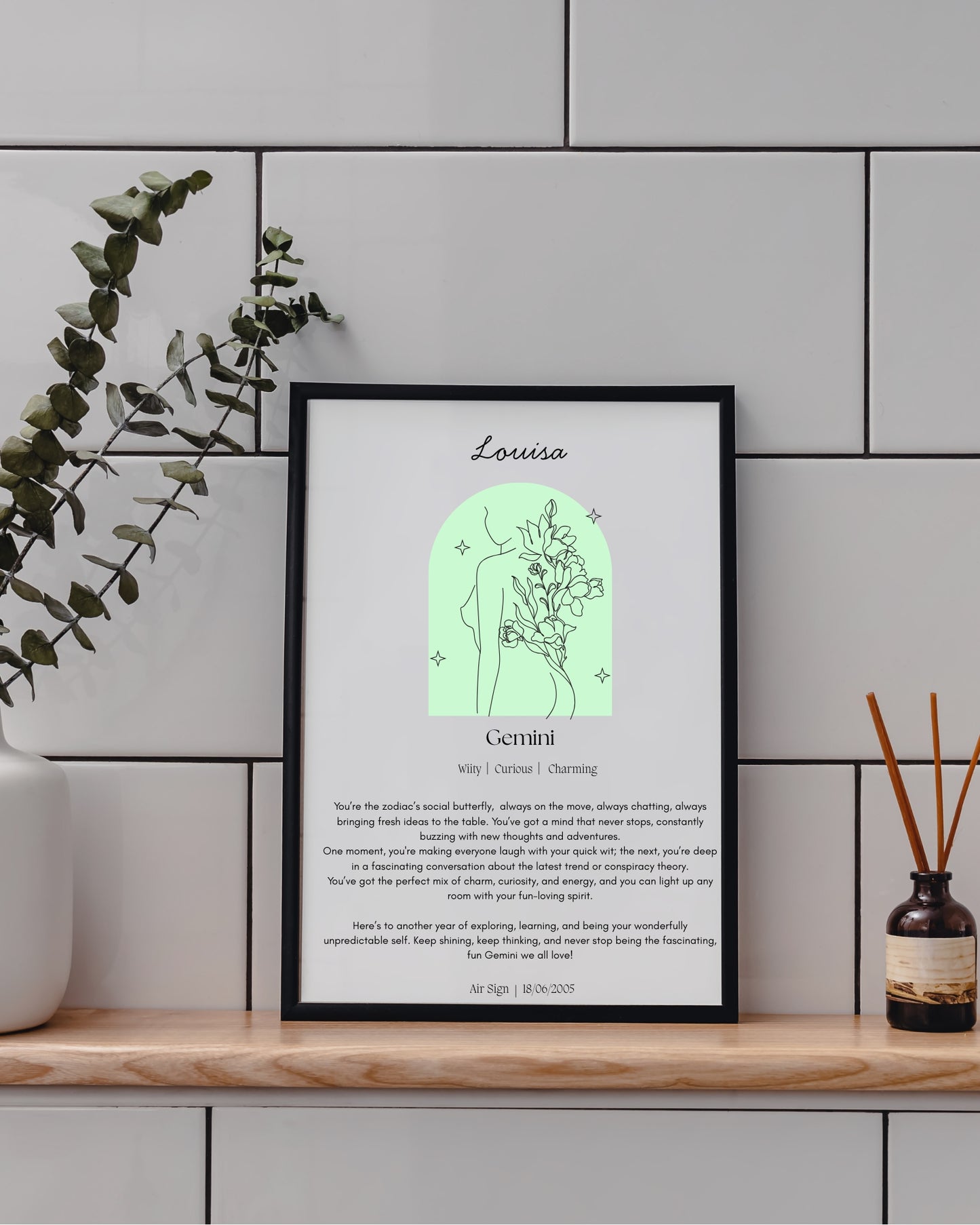 Personalised Gemini Zodiac Print