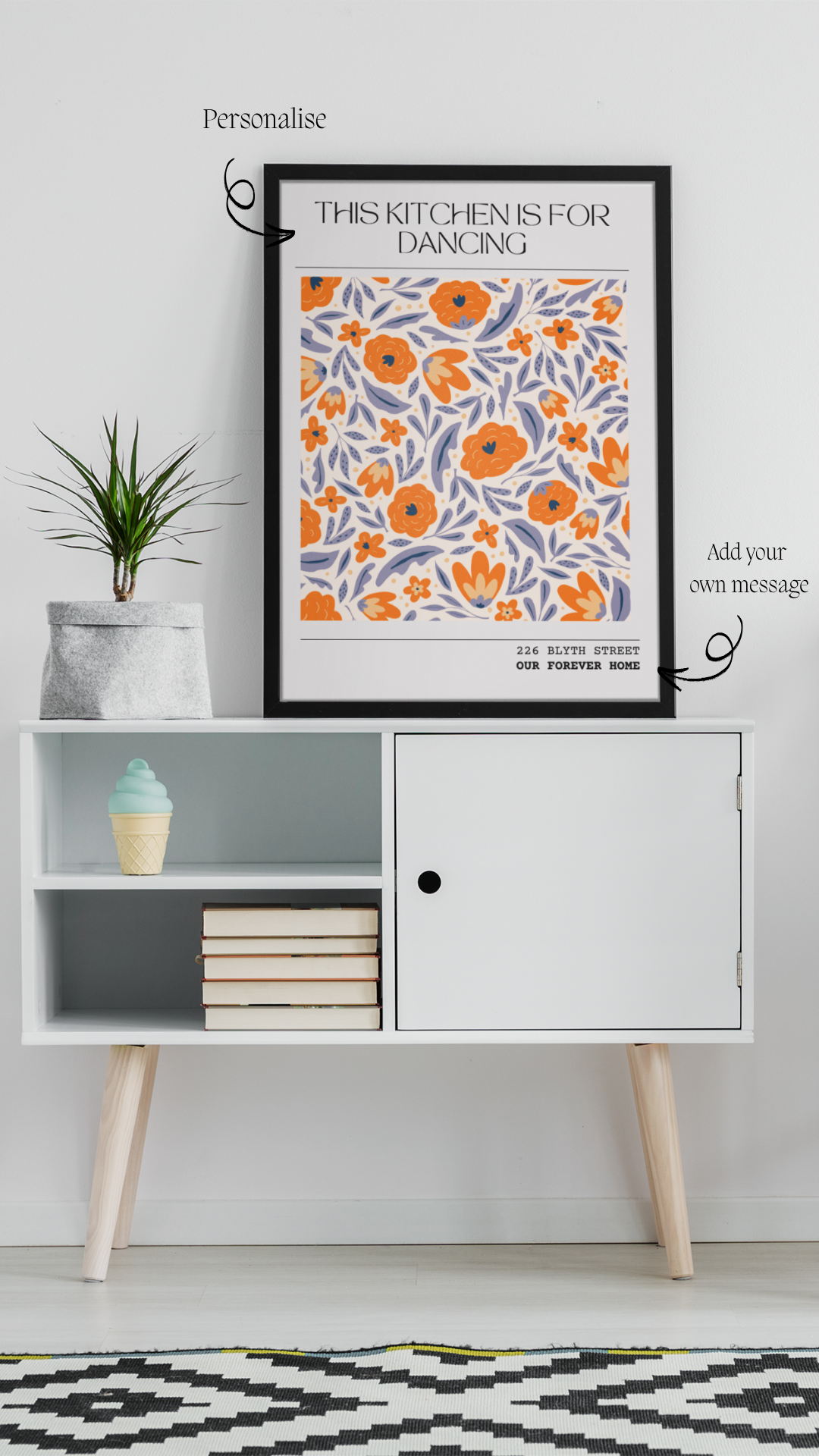 This Kitchen is for Dancing - Personalised Home Art Print