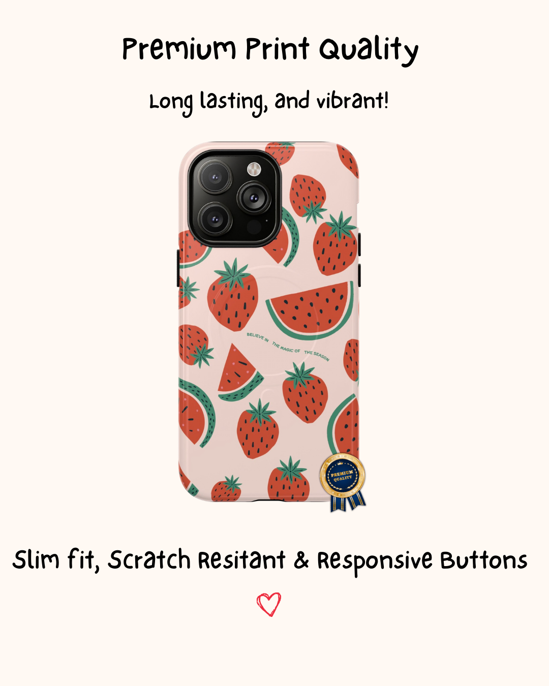 Retro Strawberry Illustrated iPhone Case 🍓