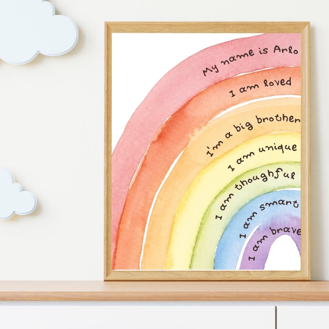 Personalised Children's Positive Affirmation Rainbow