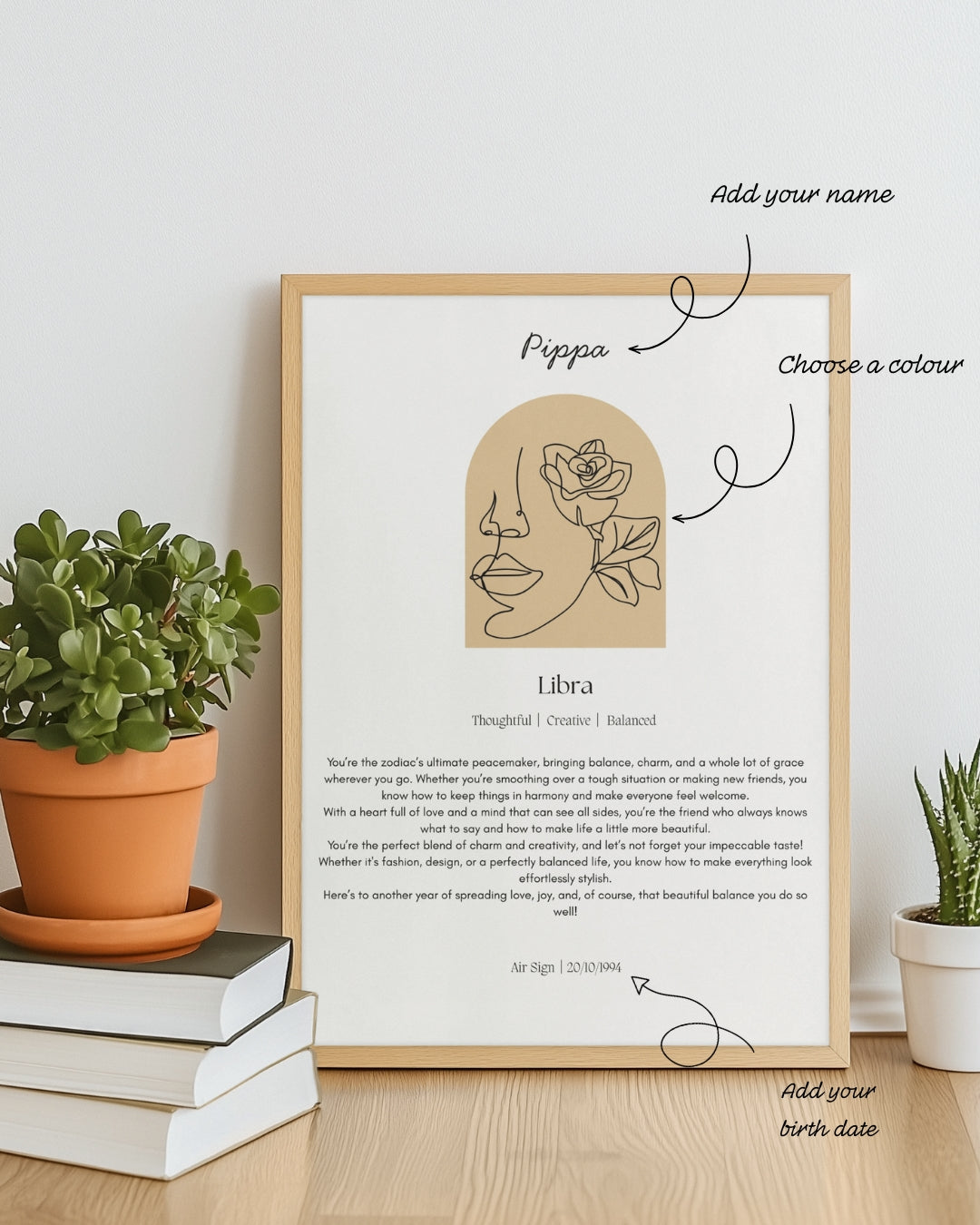 Personalised Libra Zodiac Print