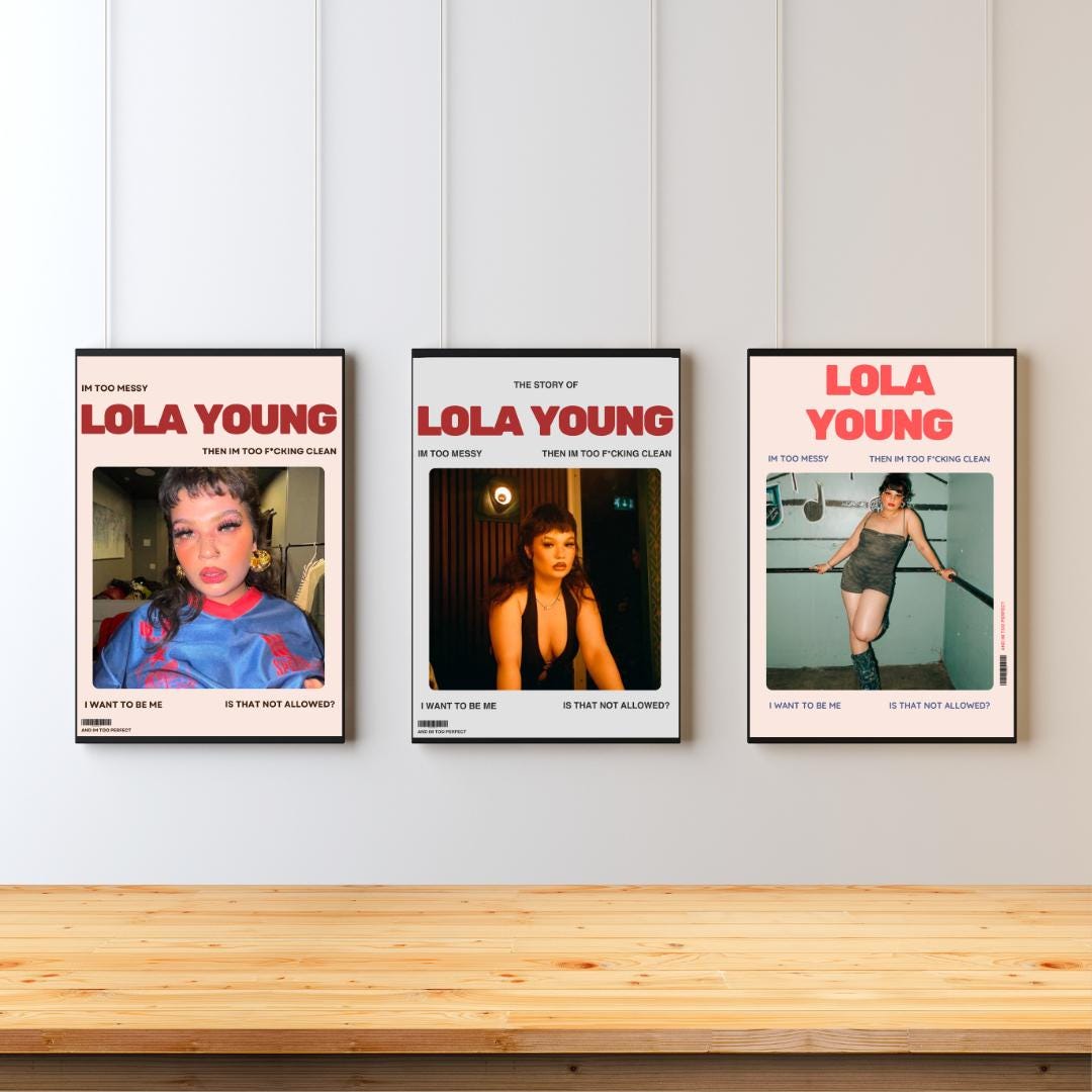 Lola Young, I'm too messy music art print | Album Cover