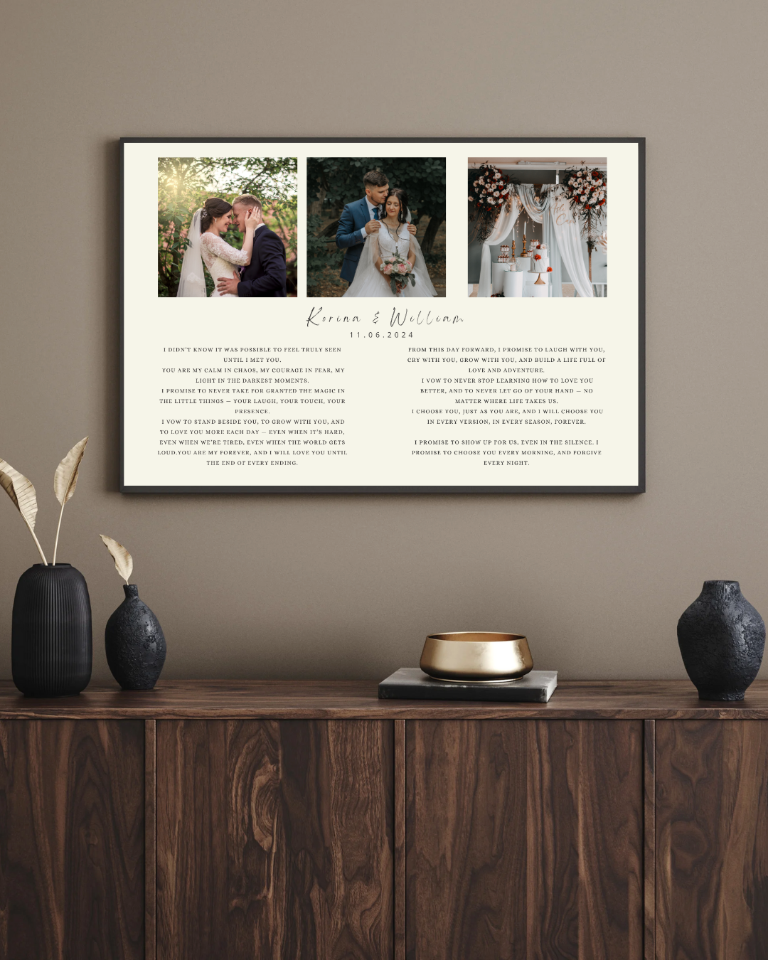 Personalised Wedding Vow Print | Keepsake