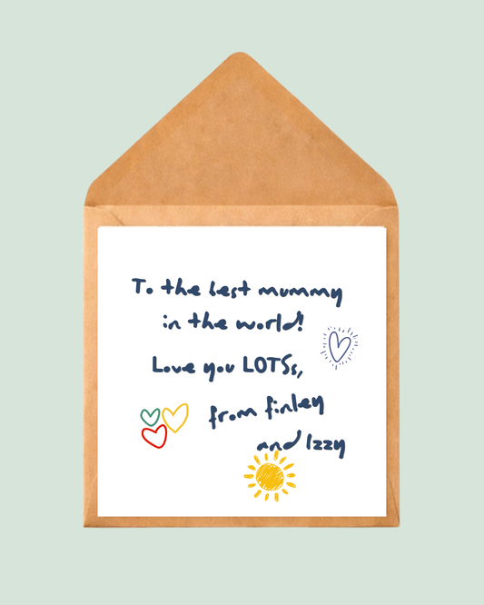 Personalised Handwritten Note - Keepsake Card