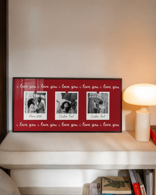 Our Love Story, Personalised 3 Photo Panoramic Print ❤️