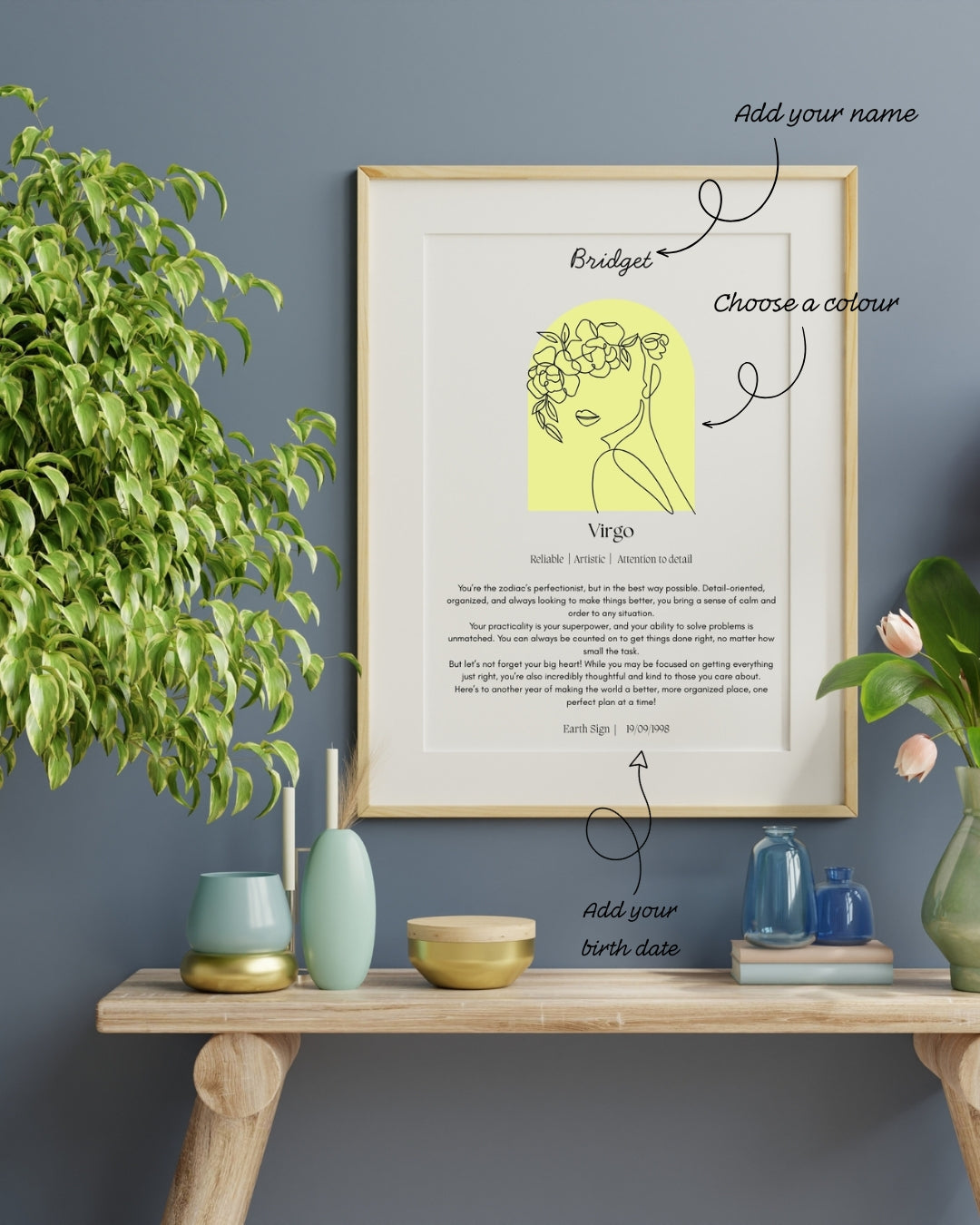 Personalised Virgo Zodiac Print