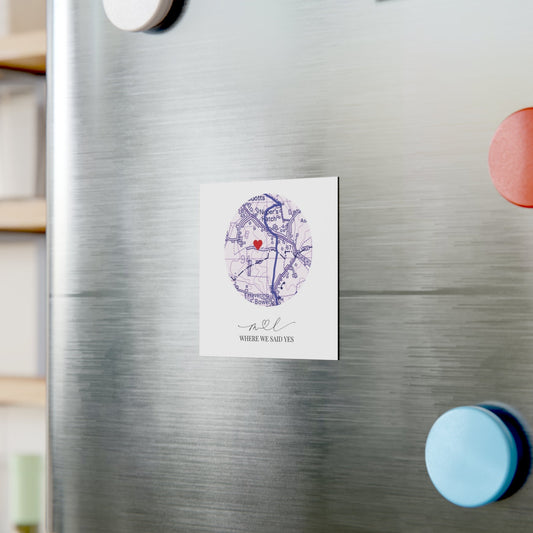 Personalised Our First Date Map Magnet