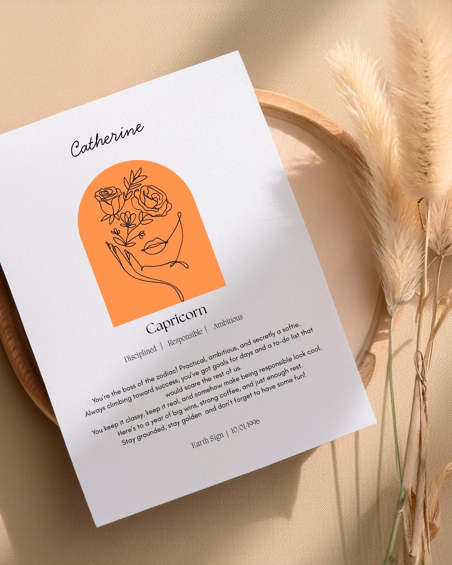 Personalised Capricorn Zodiac Print