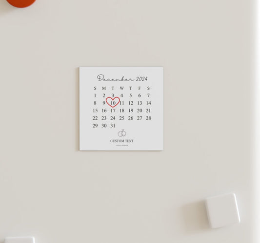 Personalised Save the Date Calendar Magnet