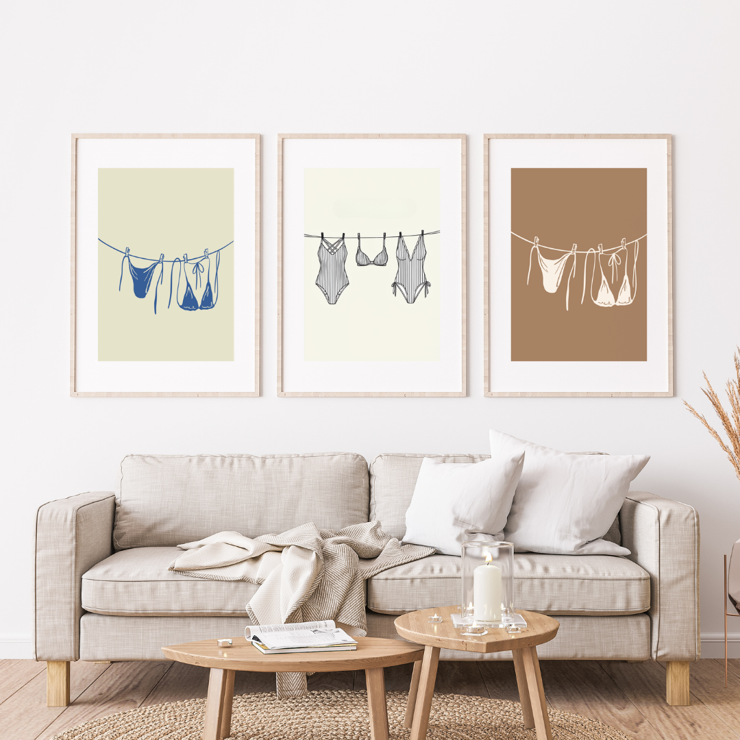 Minimalist Swimsuit Line Art Print | Summer Beach Wall Decor