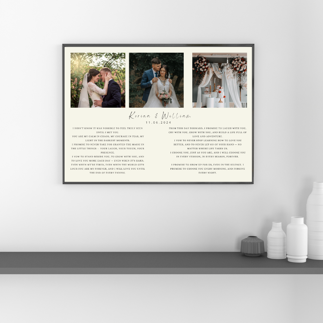 Personalised Wedding Vow Print | Keepsake