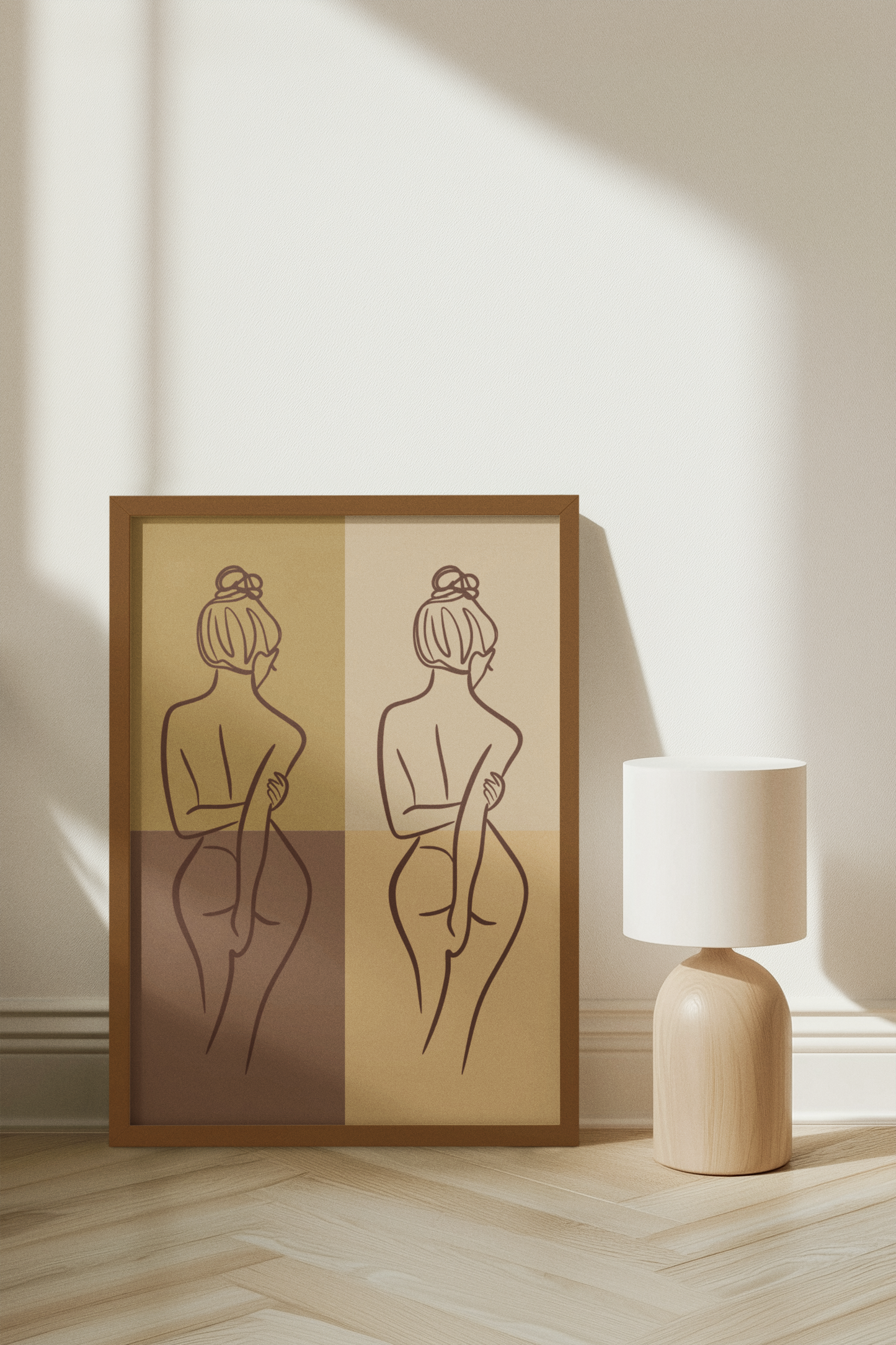 Brown Aesthetic Minimalist Line Art Print