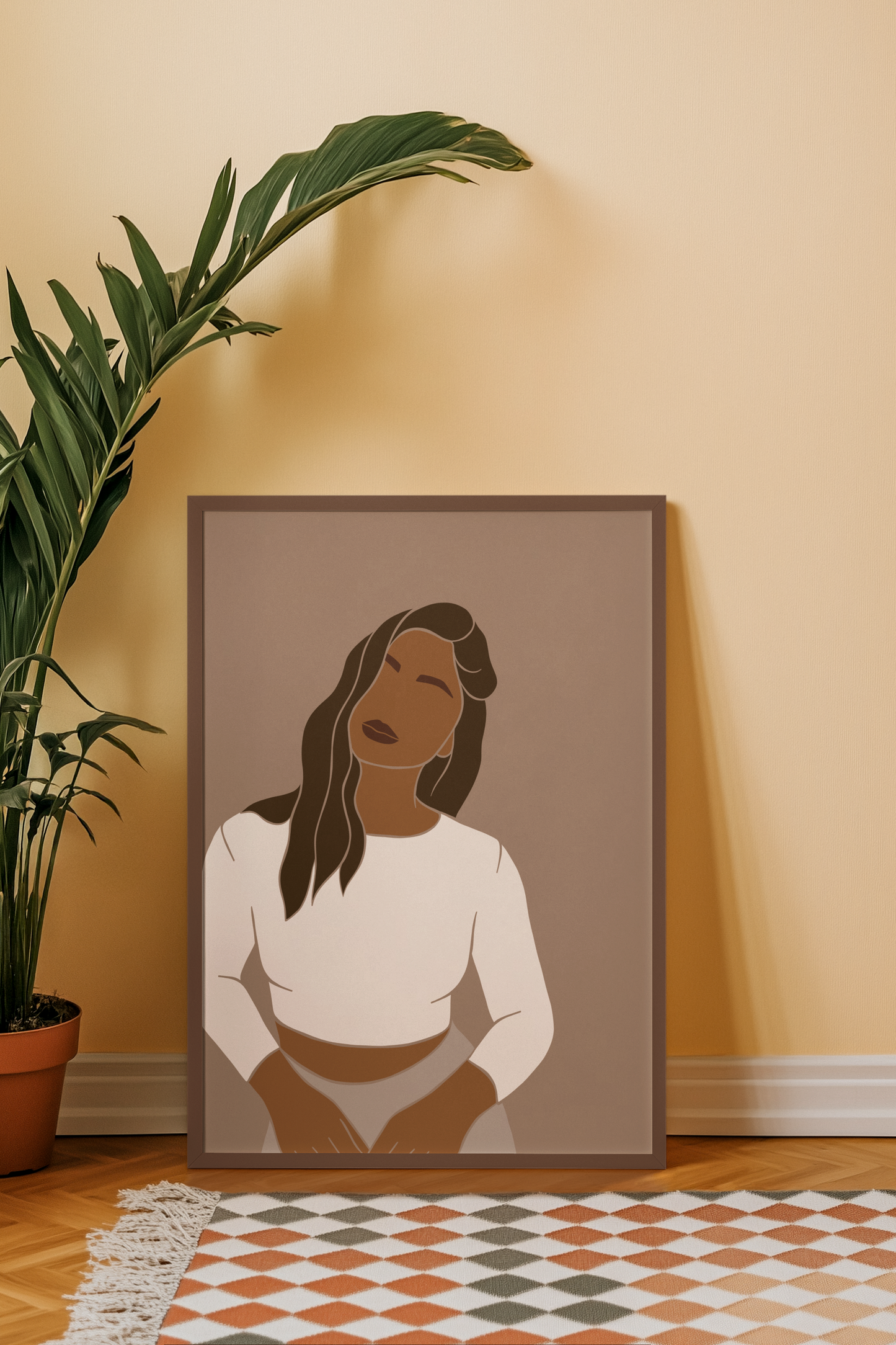 Serene Strength - Minimalist Woman Portrait Print