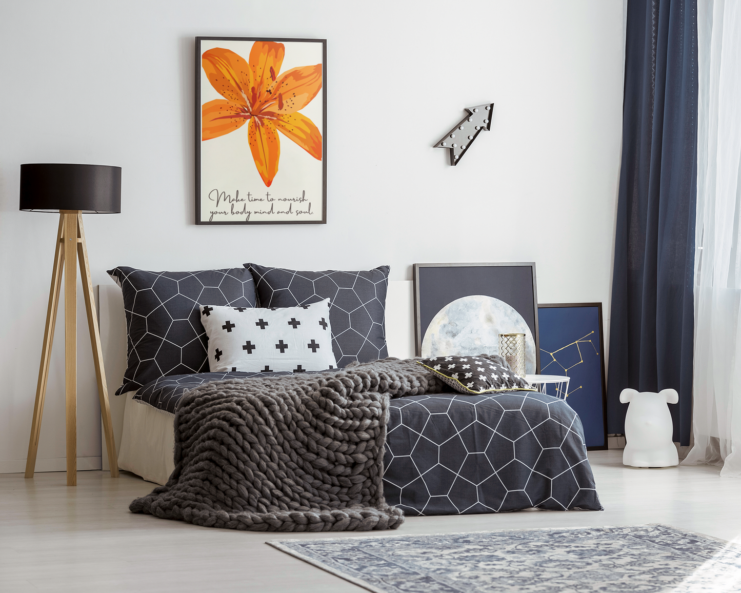 Colourful Orange Lily Flower Wall Art |