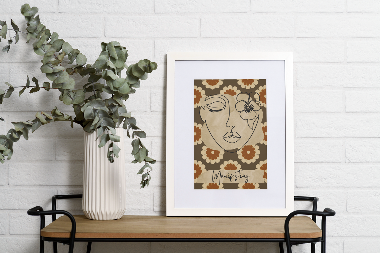 Brown Retro Fine Line Positive Affirmation