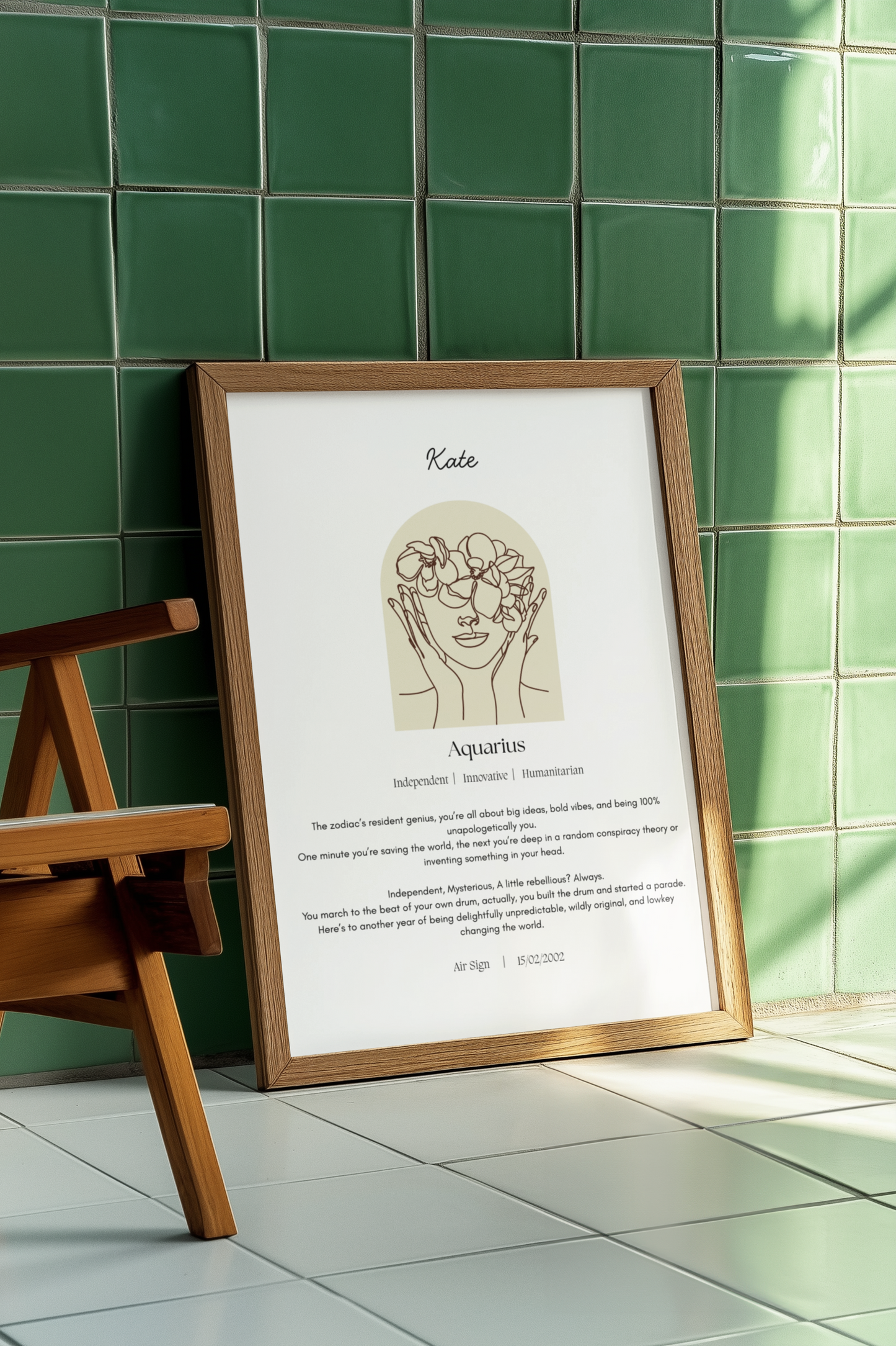 Personalised Aquarius Zodiac Print
