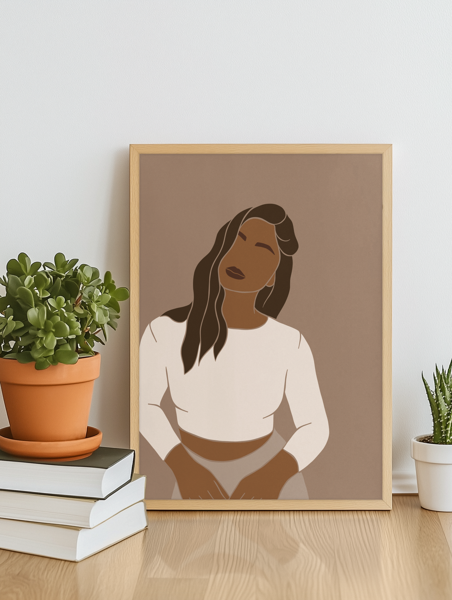Serene Strength - Minimalist Woman Portrait Print