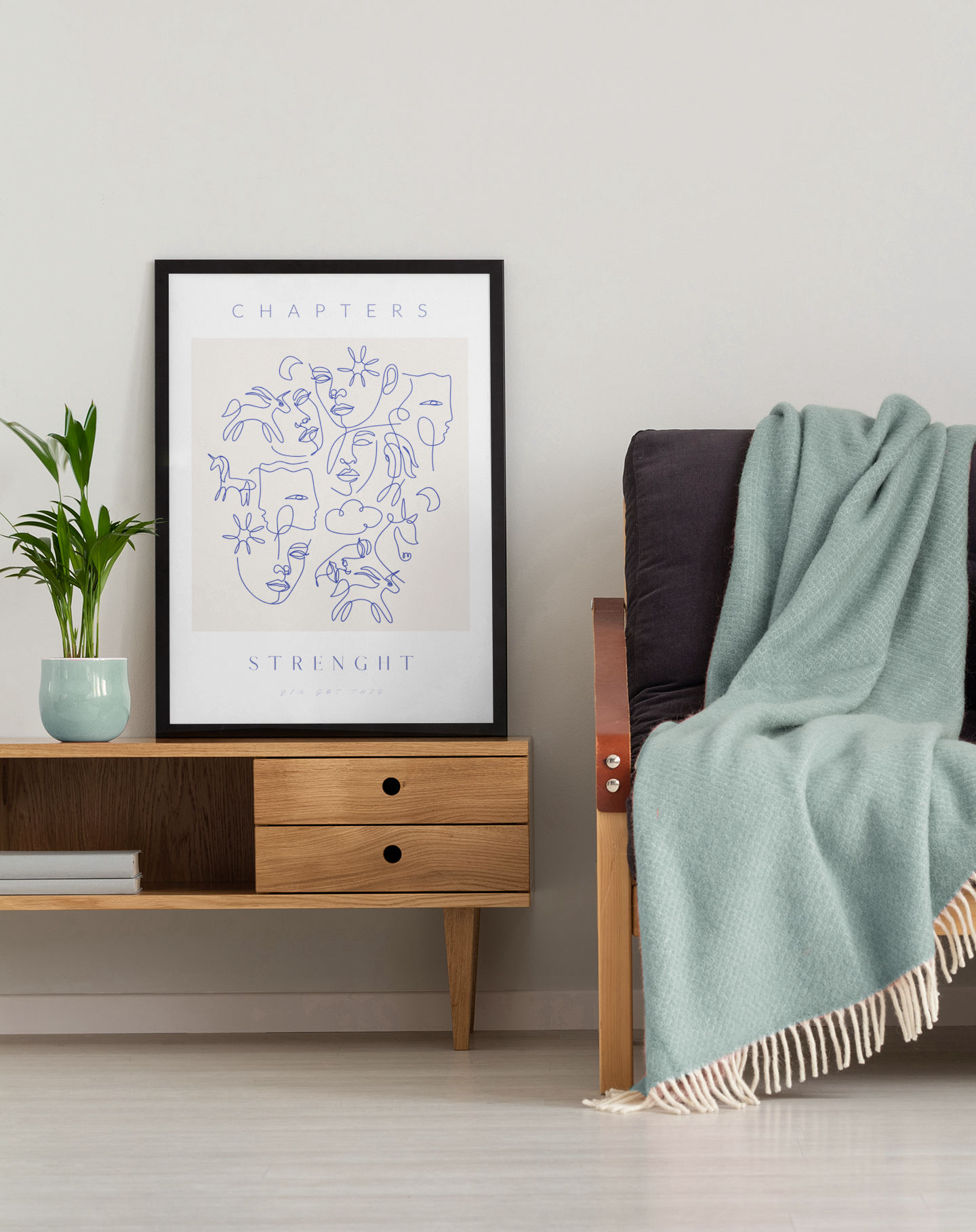 Chapters of Strength - Abstract Fine Line Art Print