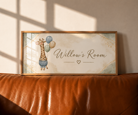 Personalised Luxury Giraffe Children’s Room Sign