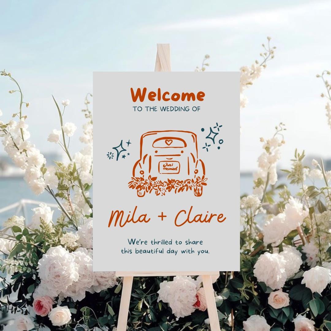 Vintage Wedding Welcome Sign