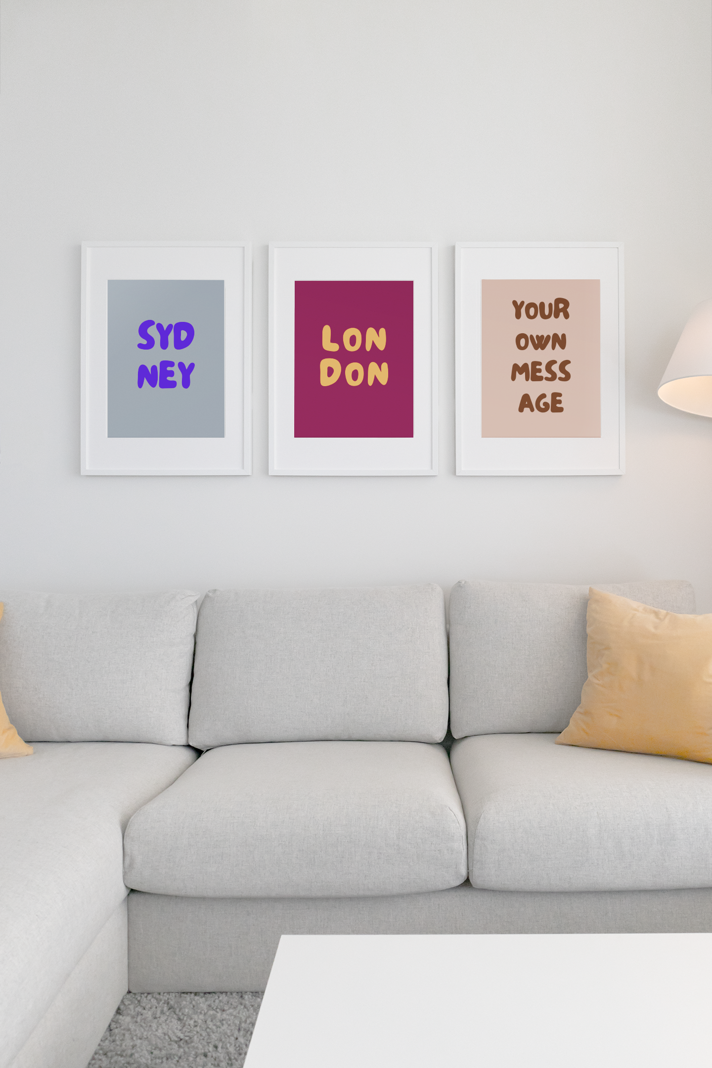 Personalised Retro Location Art Print | Colourful Bold Minimalist Typography