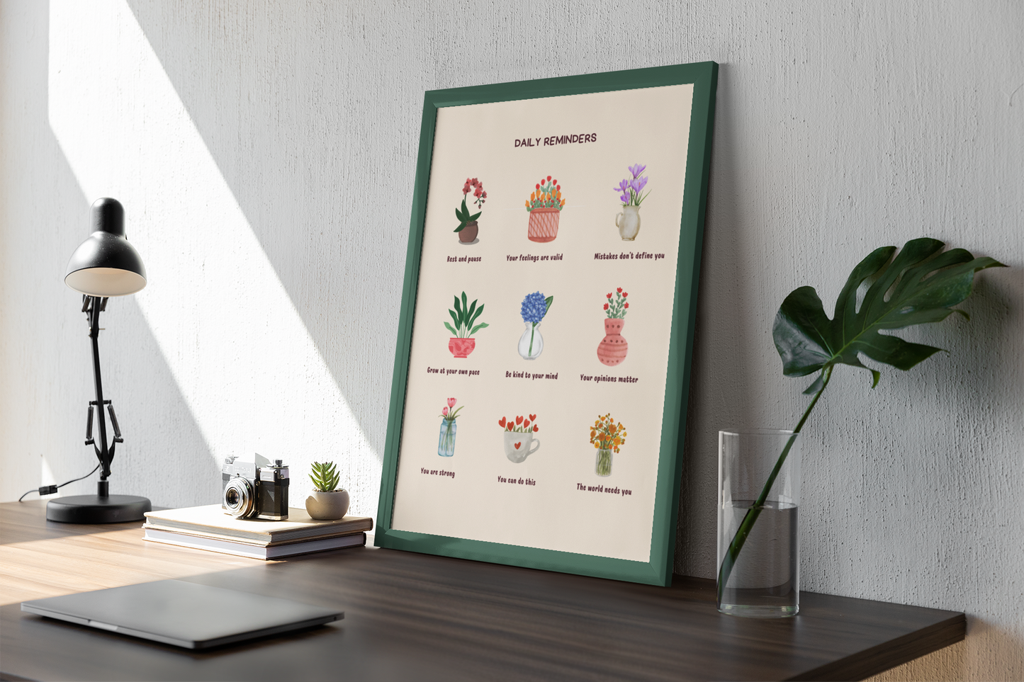 Floral Self Care Decor | Therapy Office Art