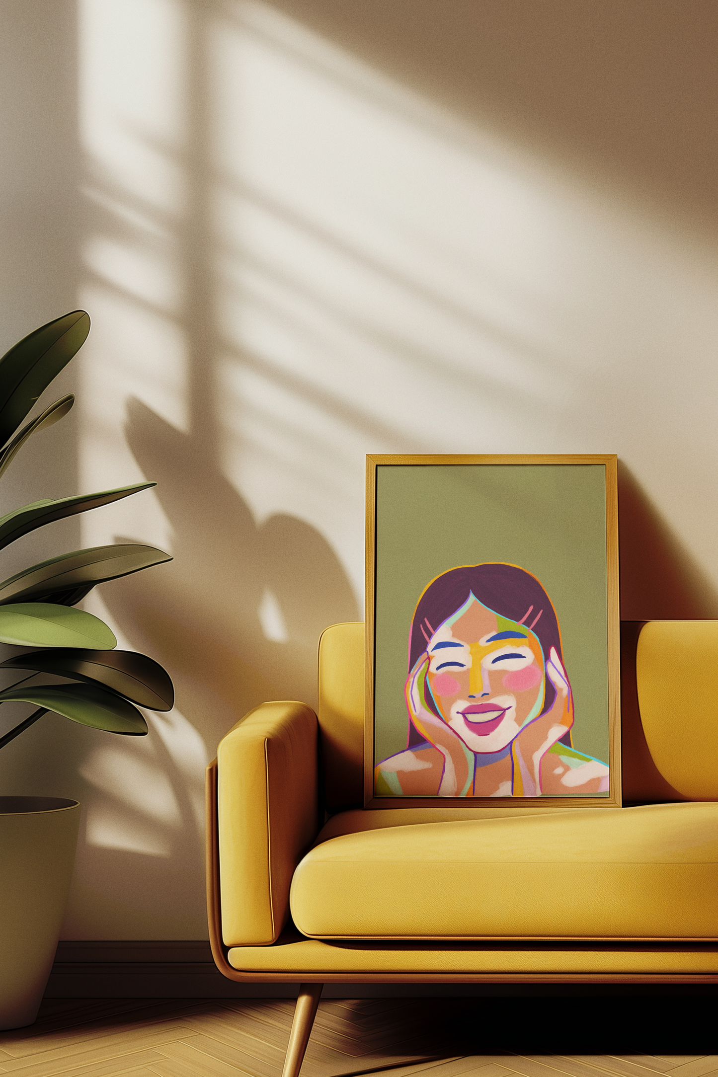Radiant Joy – Colorful Abstract Portrait Art Print