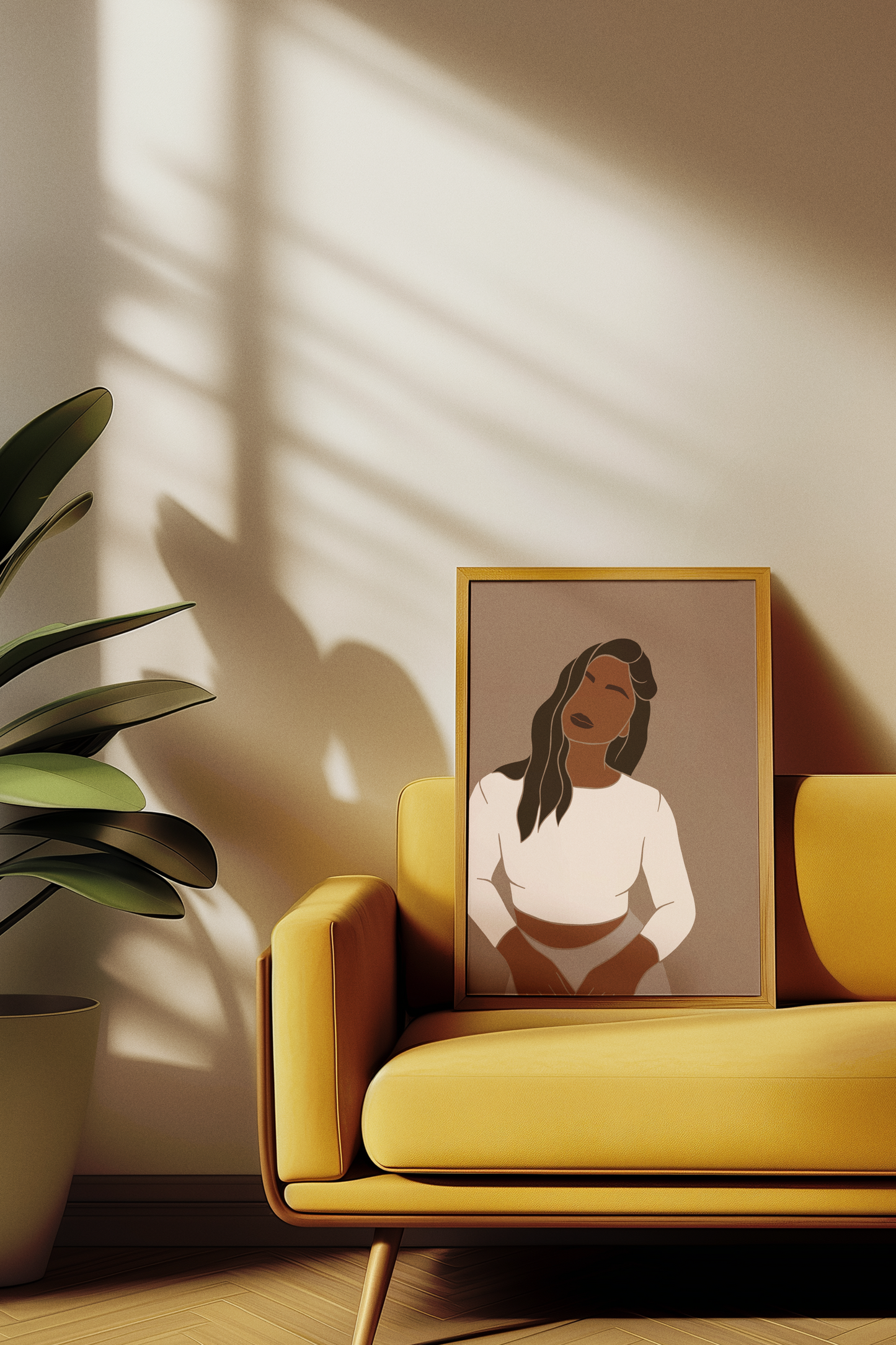 Serene Strength - Minimalist Woman Portrait Print