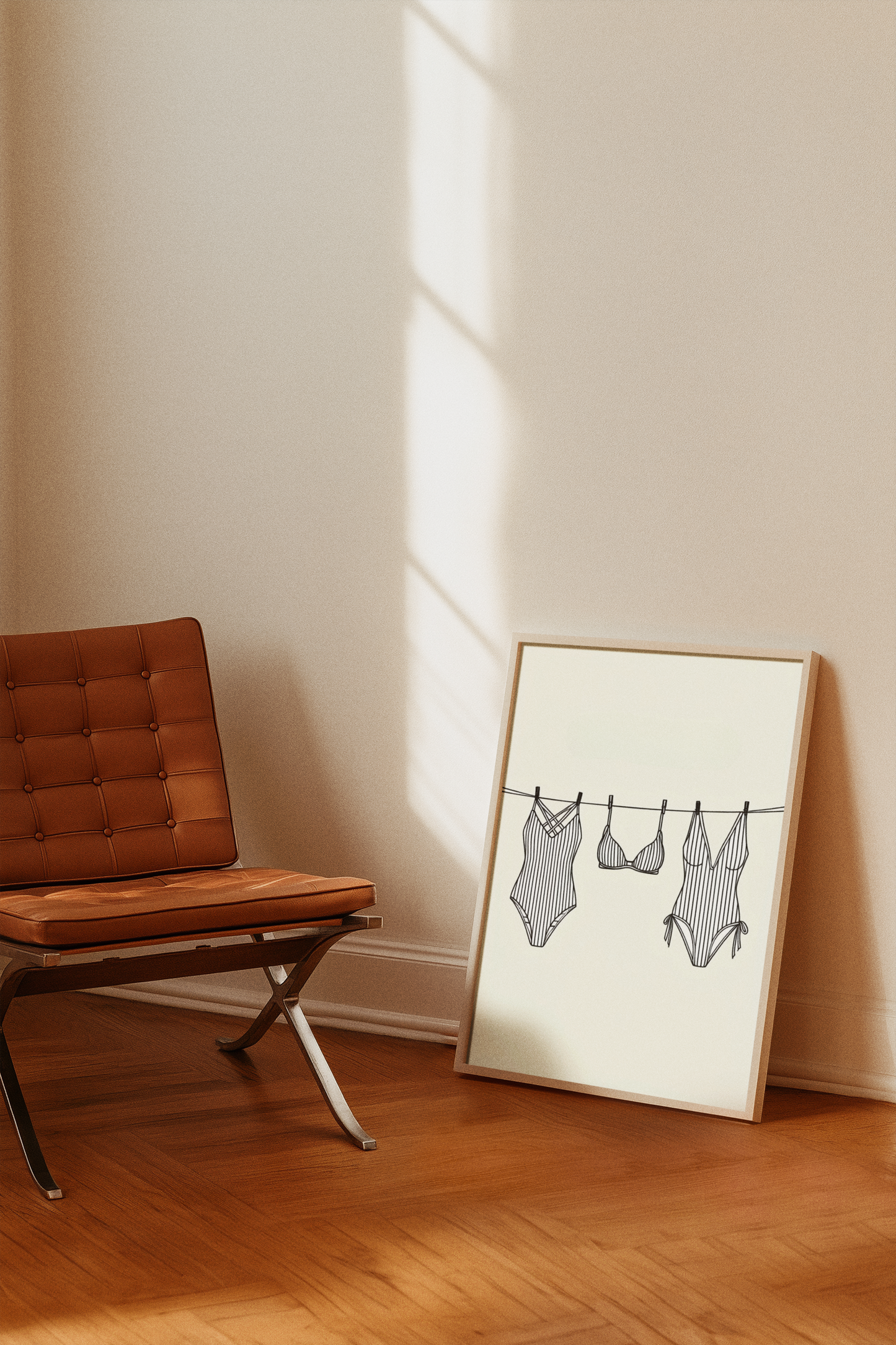 Minimalist Swimsuit Line Art Print | Summer Beach Wall Decor
