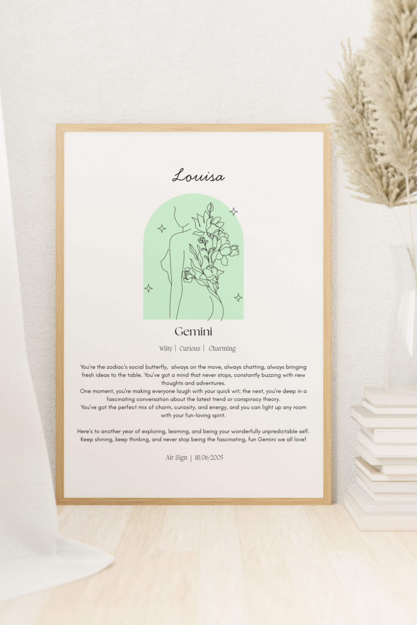 Personalised Gemini Zodiac Print
