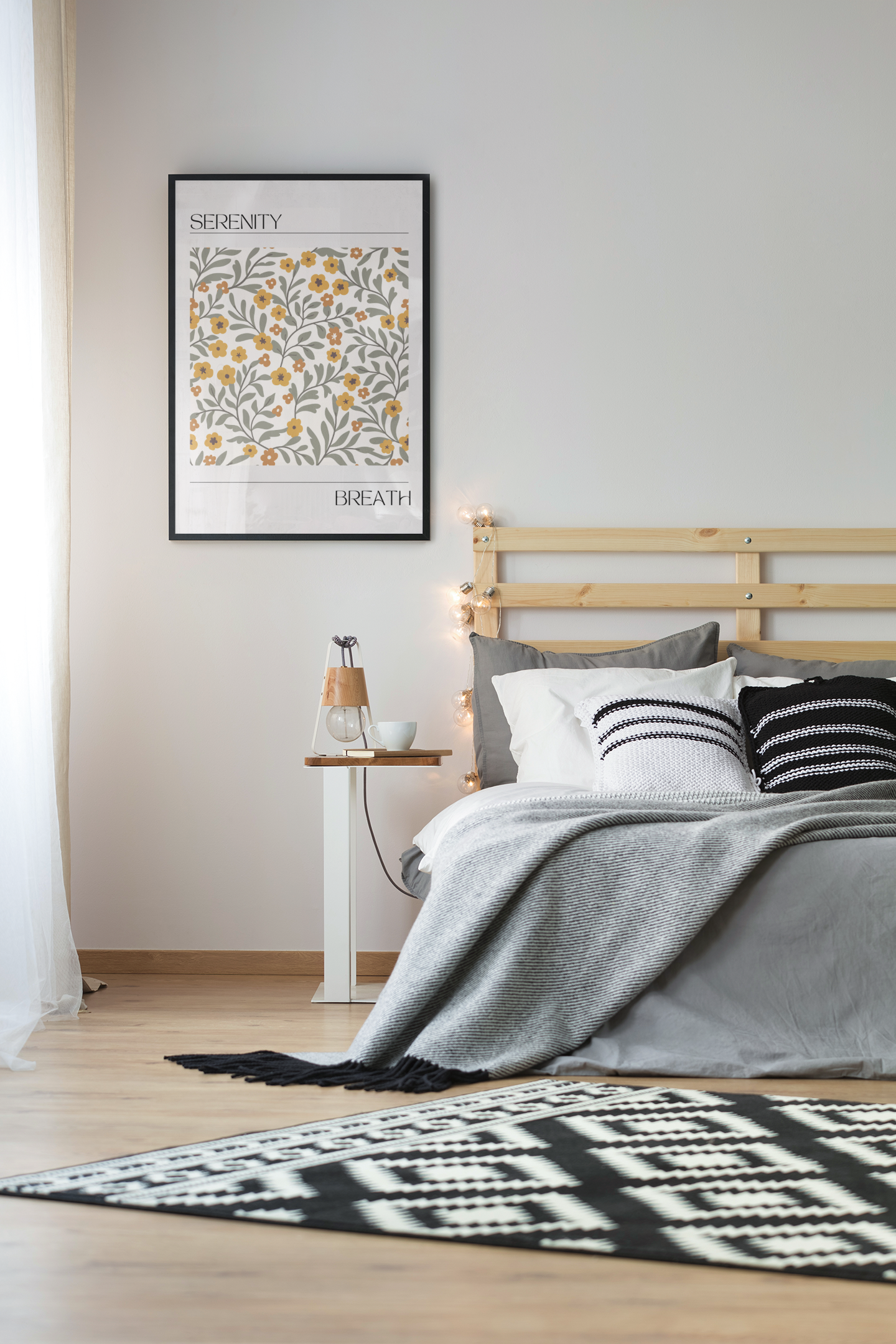 Serenity & Breath - Personalised Floral Art Print