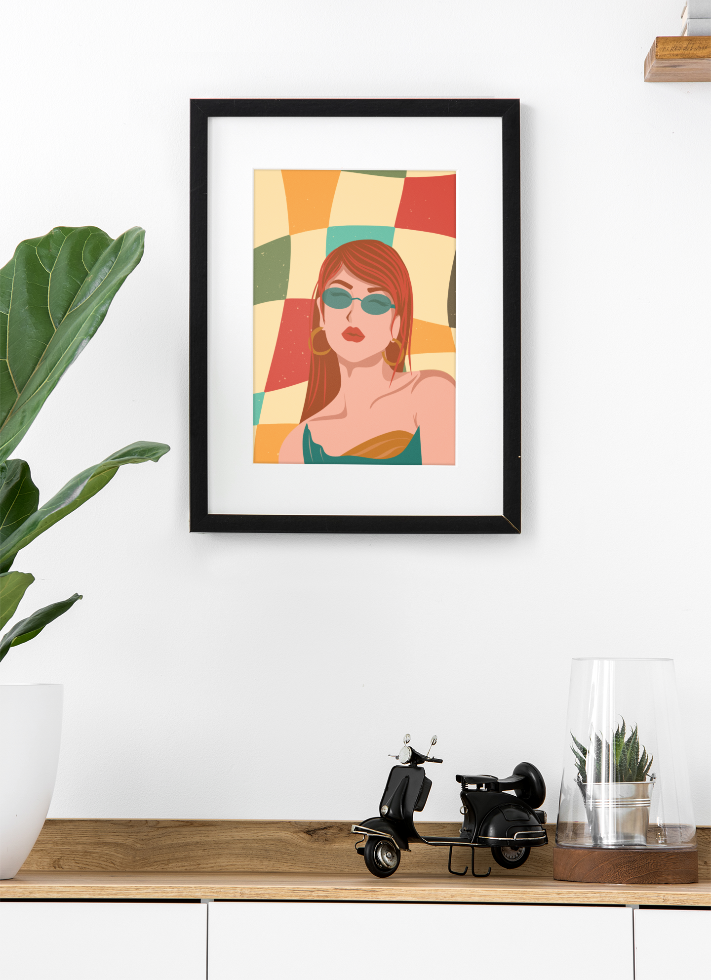 Retro Muse – Bold Vintage-Inspired Fashion Art Print