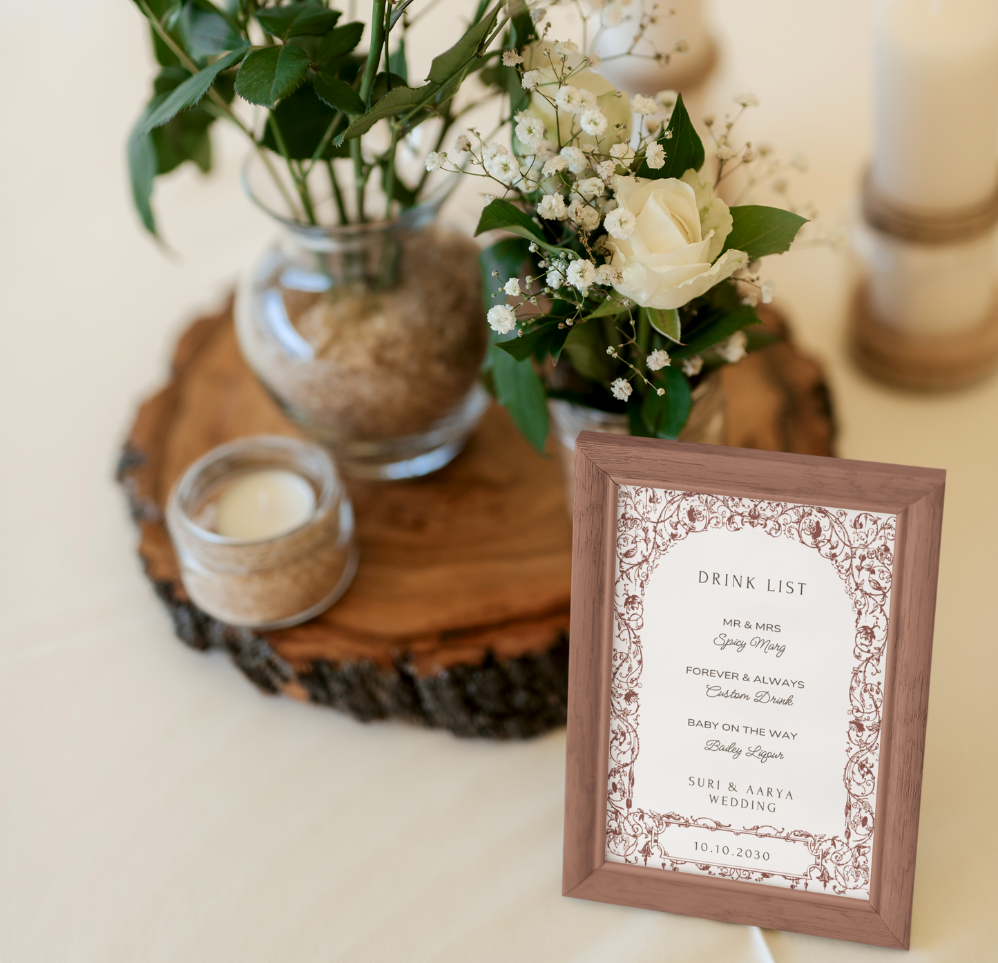 Personalized Rustic Wedding Bundle | Drink List & Dinner Menu