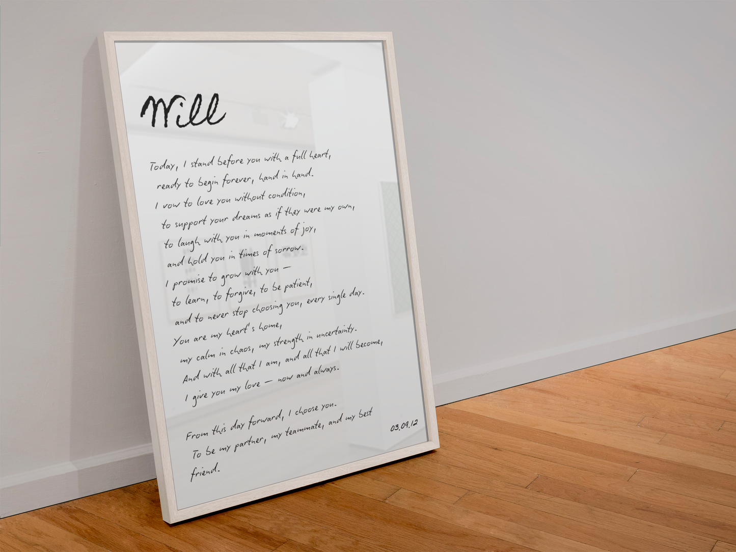 Remember your special day, everyday! Wedding Vow Print