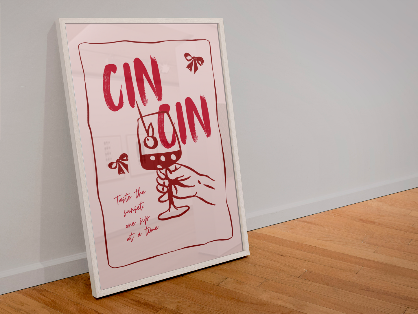 Cin Cin Retro Cocktail Wall Art Print