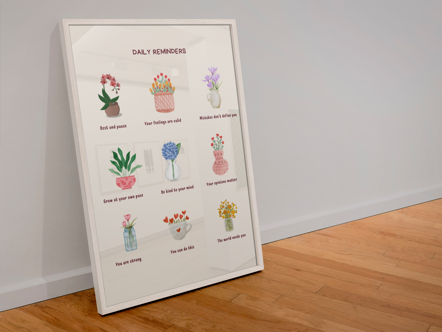 Floral Self Care Decor | Therapy Office Art
