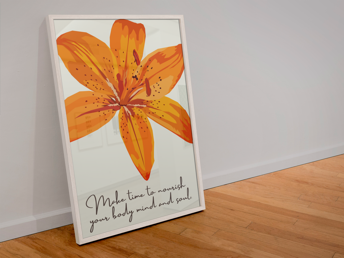 Colourful Orange Lily Flower Wall Art |