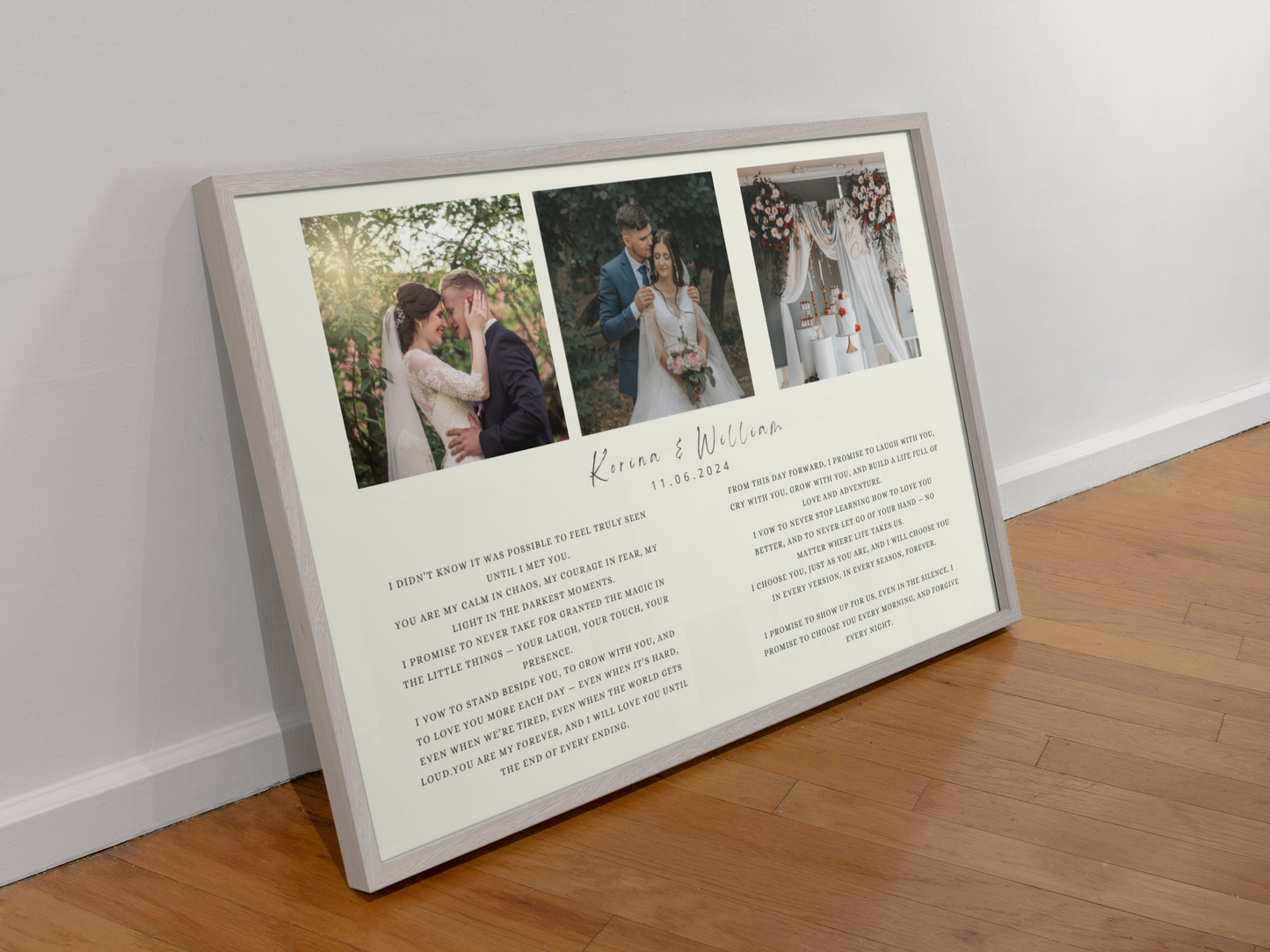 Personalised Wedding Vow Print | Keepsake