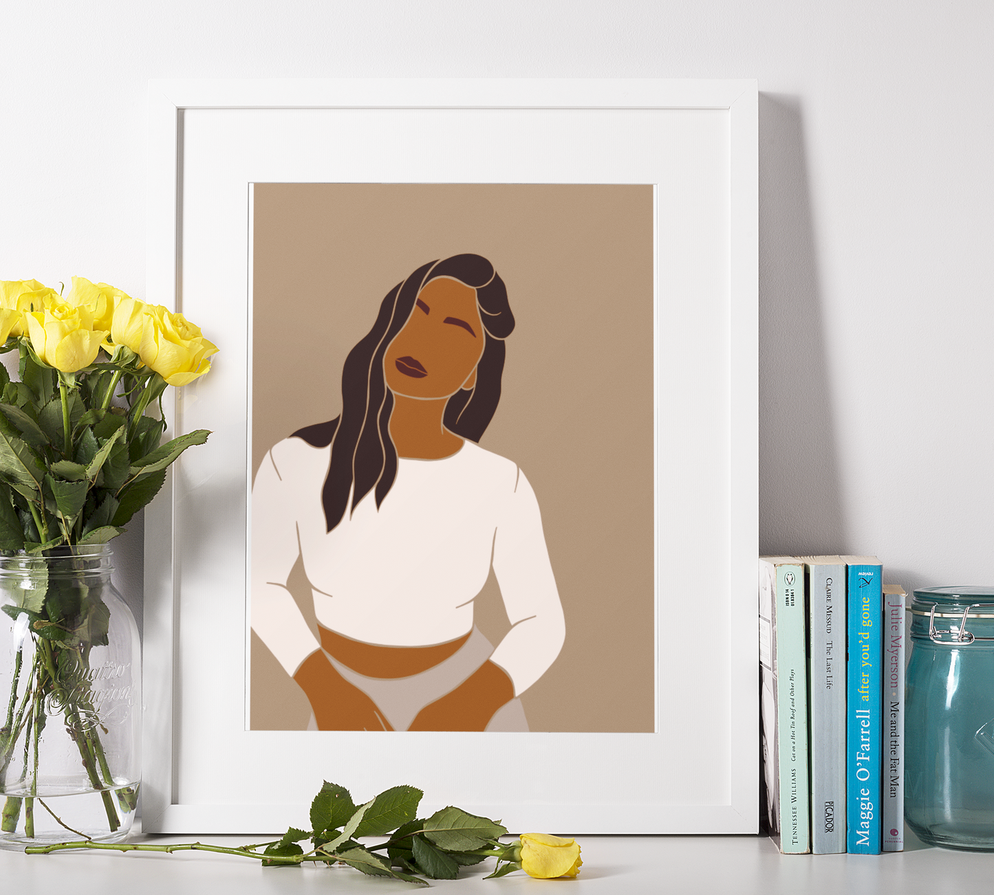 Serene Strength - Minimalist Woman Portrait Print