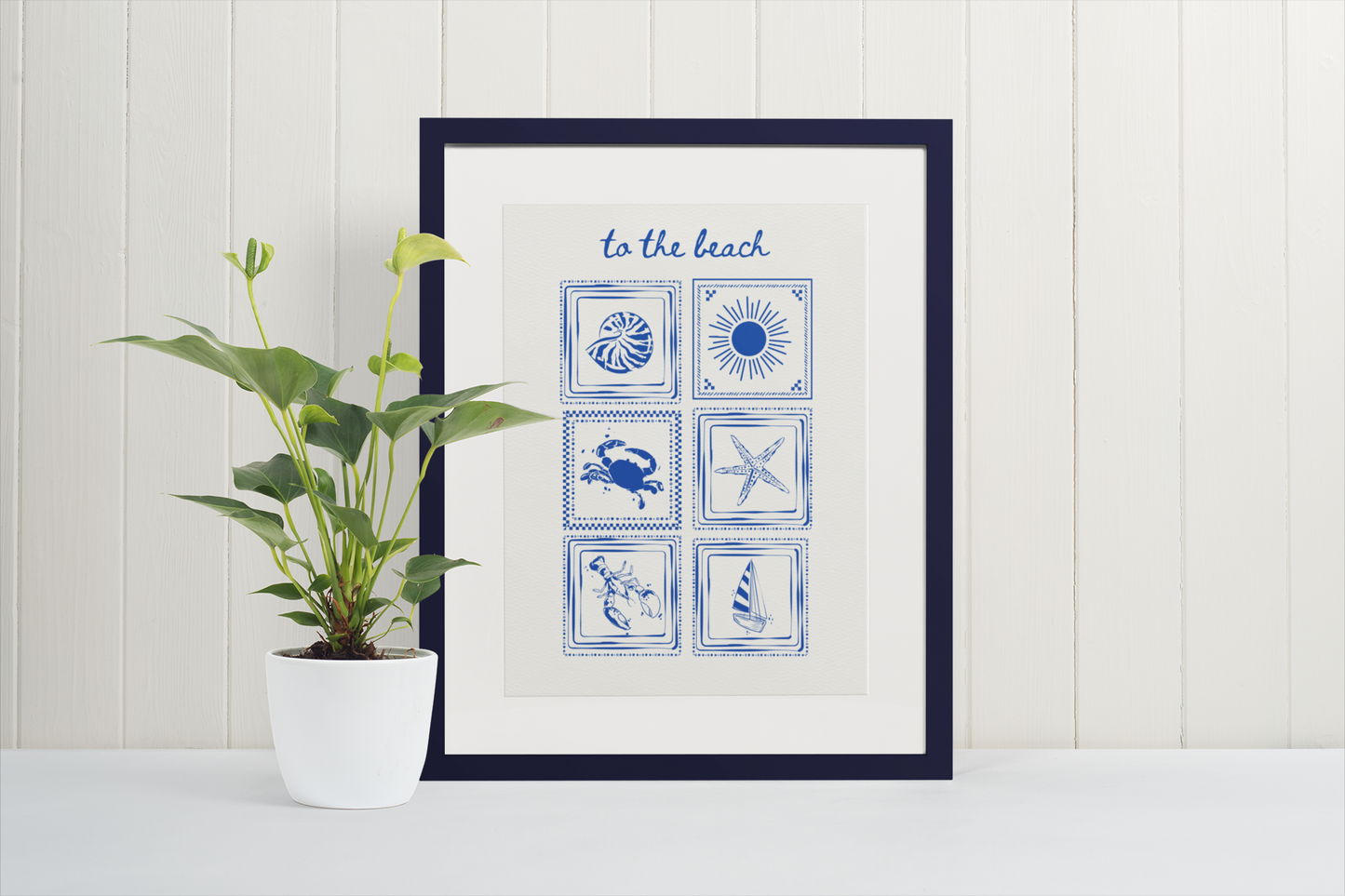Coastal Beach House Print | Summer Seashell Print