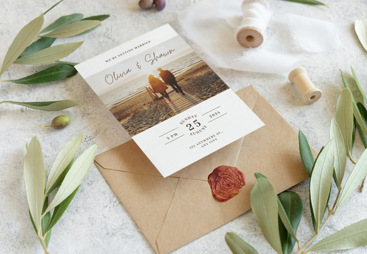 Personalised Photo Wedding Invitation I DIY Wedding Invite