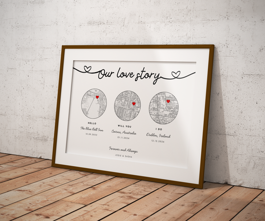 Personalised Where We Met Love Map