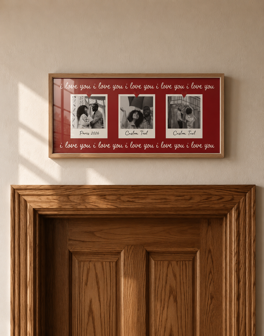Our Love Story, Personalised 3 Photo Panoramic Print ❤️
