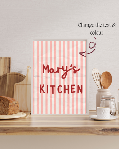 Personalised Sweet Kitchen Wall Art Set