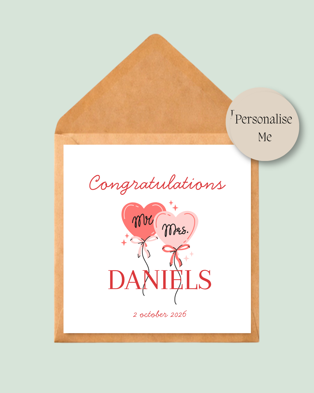 Personalised Wedding Card