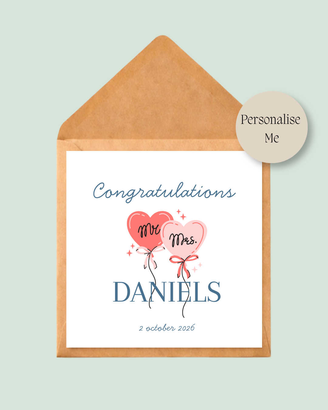 Personalised Wedding Card