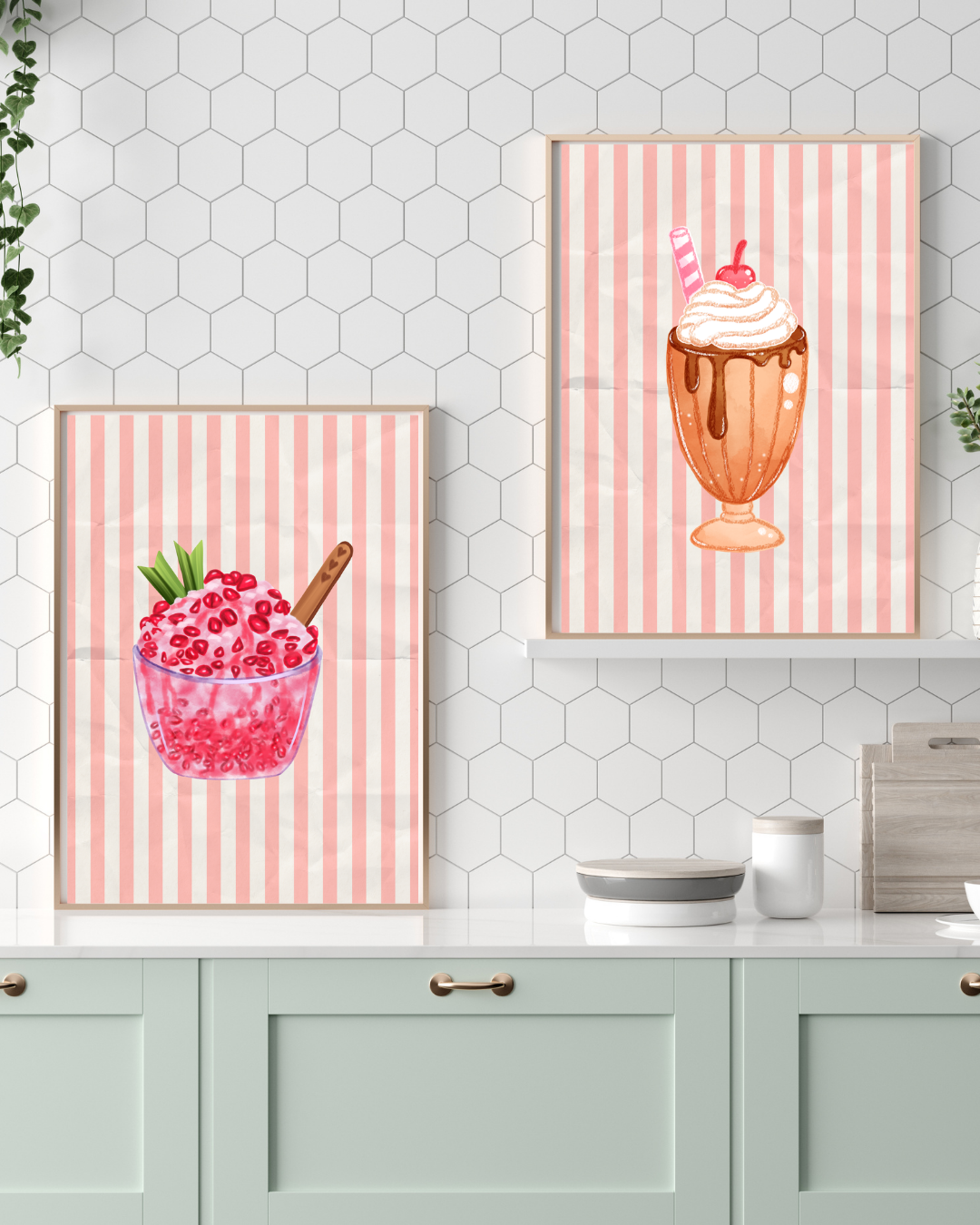 Personalised Sweet Kitchen Wall Art Set