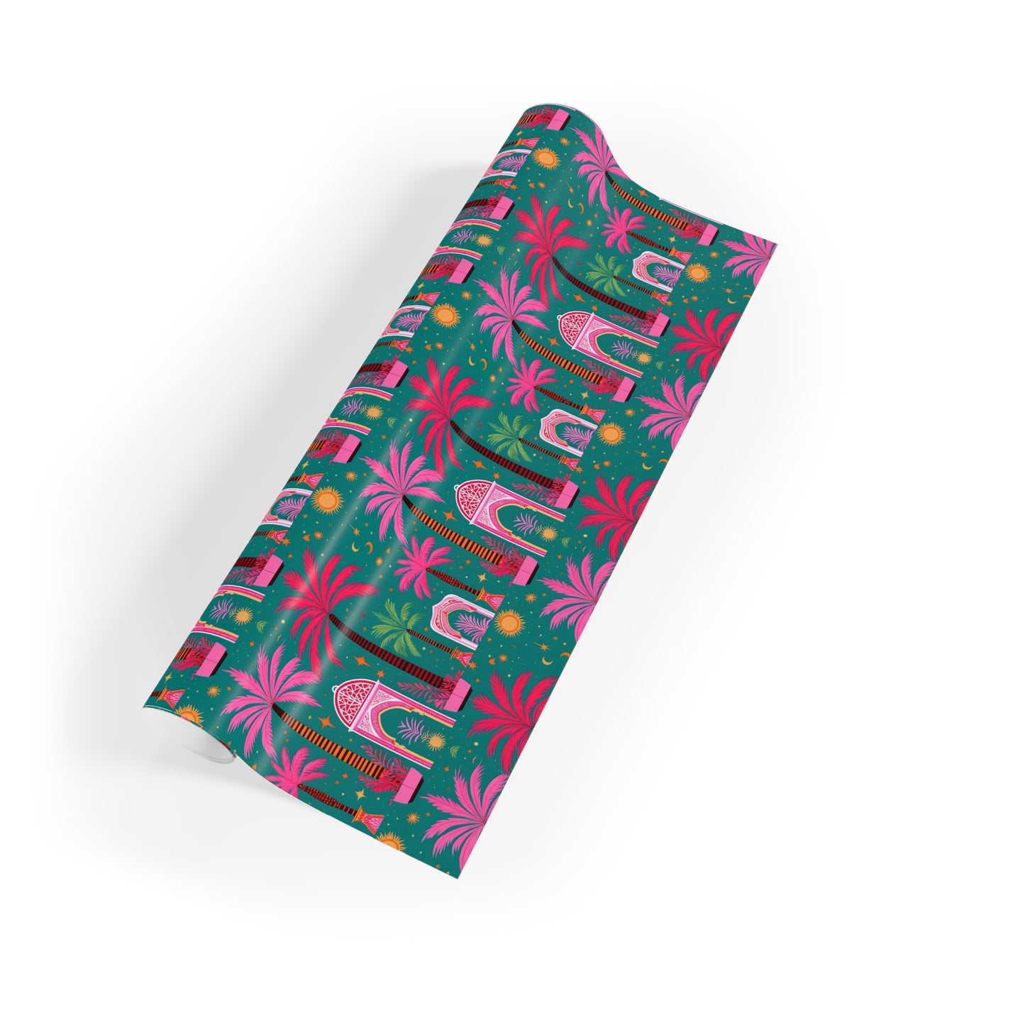 Colourful palm tree wrapping paper