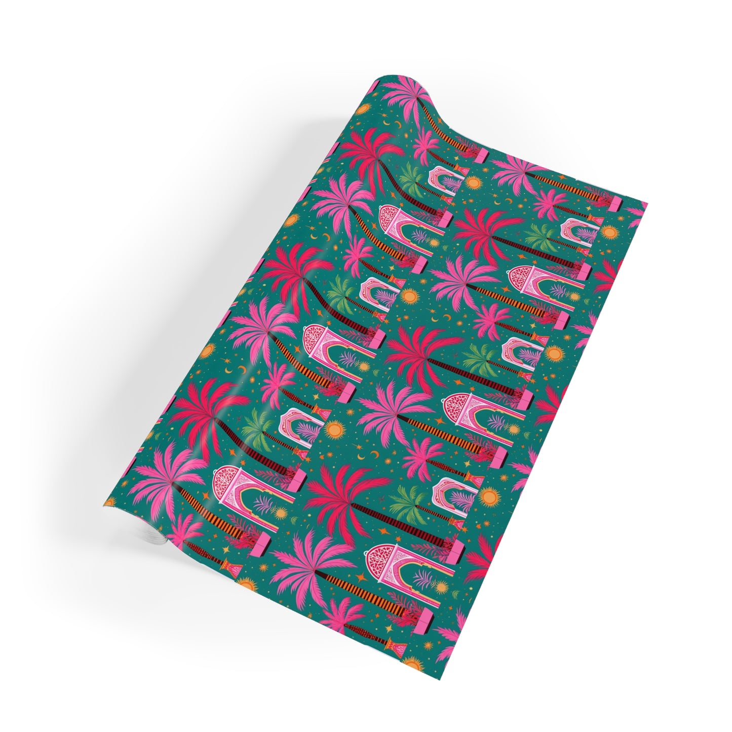 Colourful palm tree wrapping paper